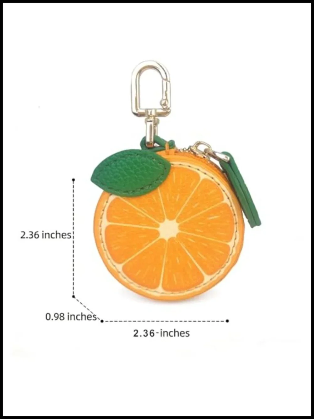 Fruit Shaped Faux Leather Coin Purse Keychain Mini Bag Charm Airtag Holder for